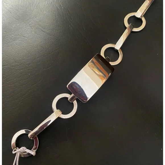 ブレスレット [ TORY BURCH ] STERLING SILVER ID BRACELET Tory Burch Silver Tone Pierced Logo Cuff Bracelet 6.1/2” | eBay